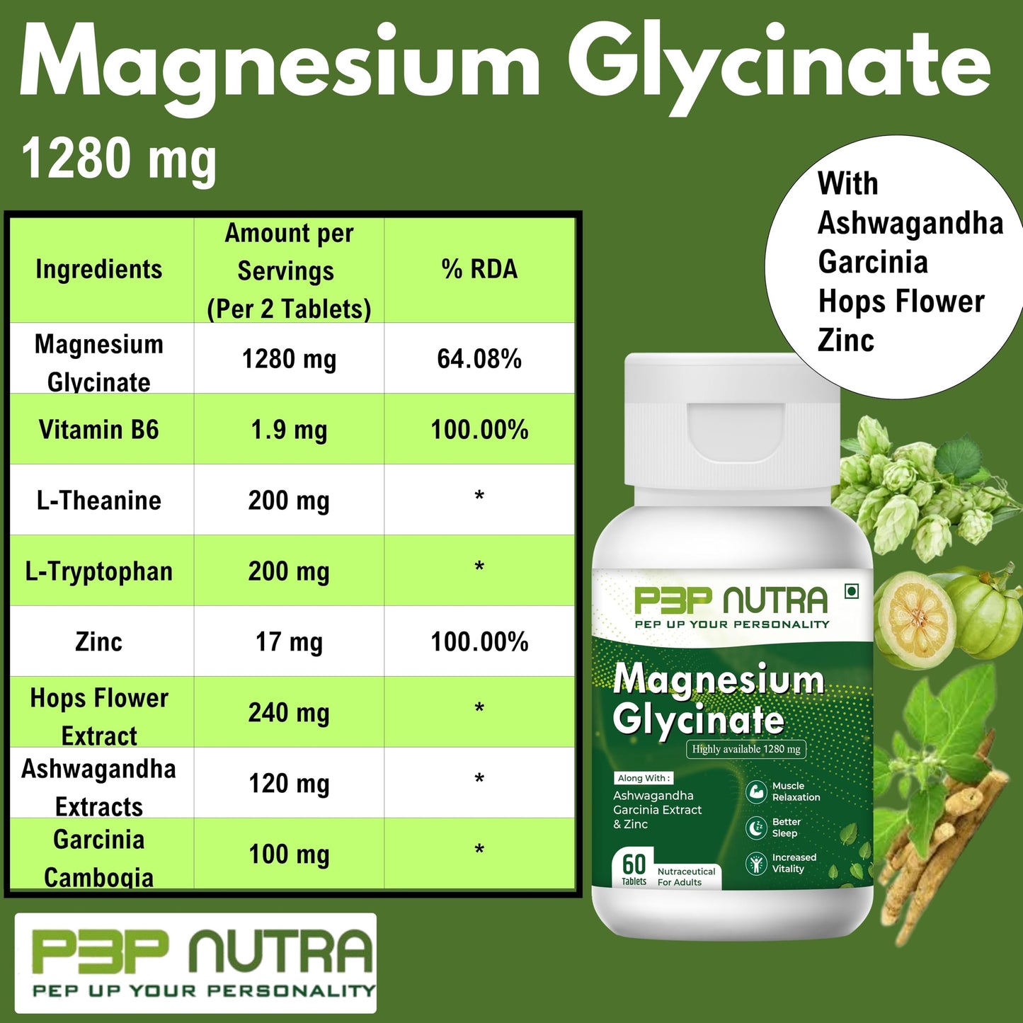 Magnesium Glycinate 60 Tablets