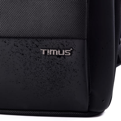 Timus Paris Black Professional Laptop Bag for Men & Women 23 L with 15.6 Inch Laptop Compartment | Water resistant with USB Port Anti-Theft Backpack| Premium Polyester Fabric