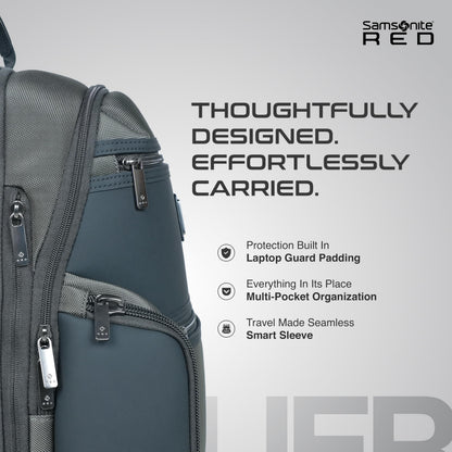 Samsonite Atlier | 14'Laptop Compartment| 18 L Volume| Multiple Compartment| Sleek Design |Work Backpack | Olive | 2 Years International Warranty