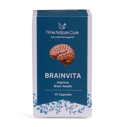 Time Nature Cure Brainvita Capsules | Ayurvedic Brain Health Care Capsules For Memory, Stress Relief & Sleep Support | 30 Capsules