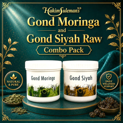 Hakim Suleman's Gond Moringa and Gond Siyah Raw Combo Pack | Herbal Wellness Duo | Daily Use Value Combo