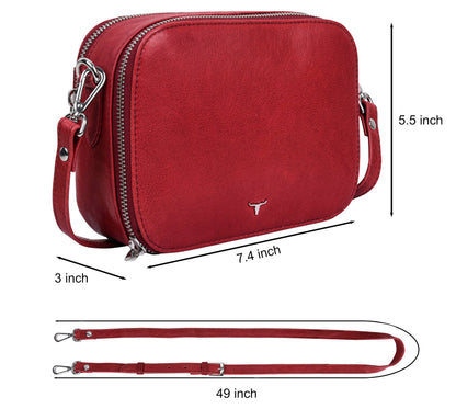 URBAN FOREST Emma Red Leather Sling Bag for Women