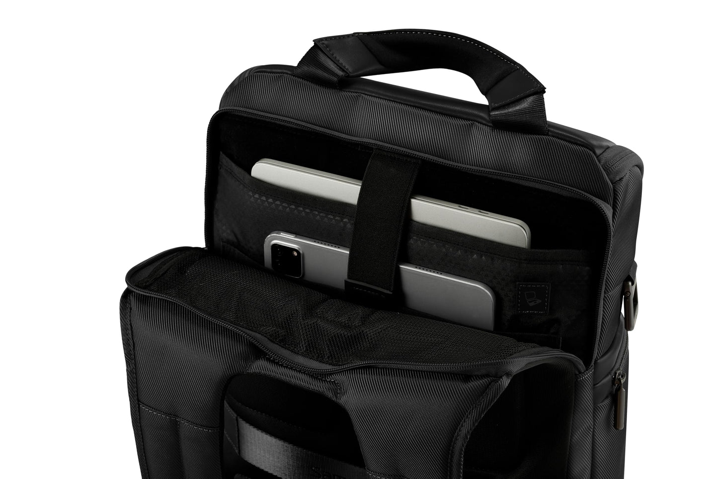 Samsonite Holborn 15.6 inch Laptop Compatibility with 9.7 inch Tablet Pocket Polyester Slim Backpack for Office in, Black
