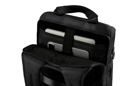 Samsonite Holborn 15.6 inch Laptop Compatibility with 9.7 inch Tablet Pocket Polyester Slim Backpack for Office in, Black