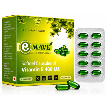 Curemavens Vitamin E 400 IU Softgel Capsules | Vitamin E Supplement for Daily Wellness | Easy-to-Consume Softgels | Nutraceutical Supplement | 30 Softgel Capsules