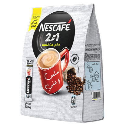 Nescafe Sugar-Free 2 In 1 (25 Sticks) Pouch, 292.5 Gm, Coffee