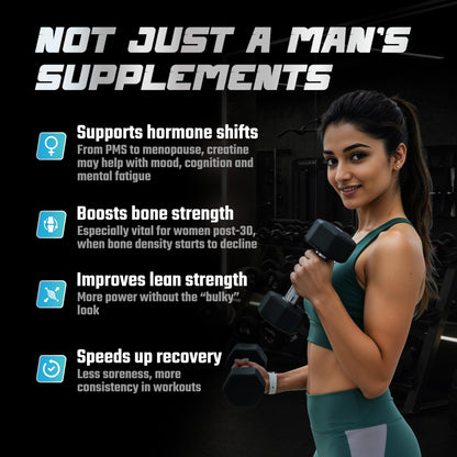 Blubein Micronised Creatine Monohydrate for Men & Women | Supports Lean Muscle Growth, Faster Recovery & Cognition | Unflavoured | 100g, Pack of 1