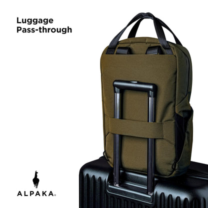 ALPAKA Bravo Totepack Axoflux 300D - Convertible Tote and Backpack - Fits 16-inch Laptop - Weatherproof Fabric 13 Liters, Green, Medium, Tote Bag,sleek