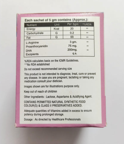 Virgo Healthcare Lyco Health-A, L-Arginine, Sugarfree (20 Sachets)