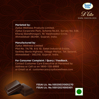 Sugar Free D'Lite The Dark Collection Assorted Chocolate Gift Pack, 120 Grams