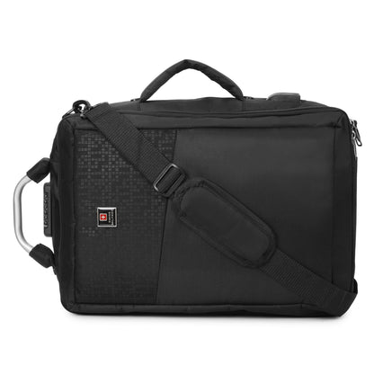 SWISS MILITARY Element Laptop Backpack cum Sling Bag 18L, 15.6" Laptop Compartment, USB Charging & Aux Socket and Large Main Compartment Travel Bag for Men & Women, Office, School and College Black