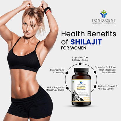 TONIXCENT Strength & Stress Relief Combo | Ashwagandha 1300mg & Shilajit 1300mg Capsules | Boosts Stamina, Reduces Stress & Enhances Vitality | 60+60 Vegan Capsules