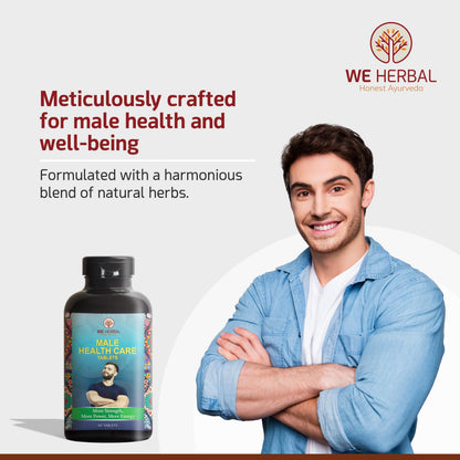 WE HERBAL Male Health Care Tablets Natural Wellness Supplement for Men Improve Energy, Immunity 60 Tablets