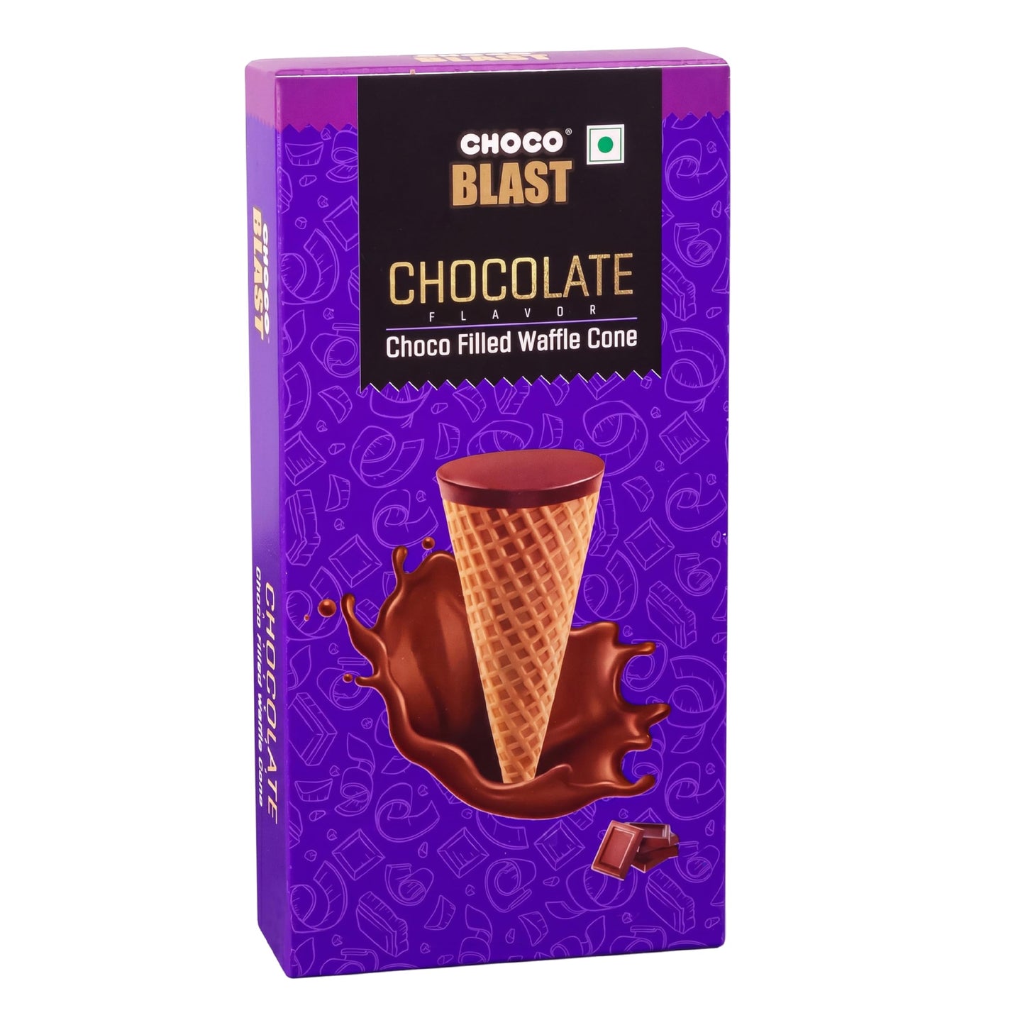 Pure Temptation Chocoblast Chocolate Filled Waffle Cones | Chocolate Gift Pack | Crunchy Chocolate Snack | Individually Wrapped Bites | Premium Chocolate Box for Kids & Adults (8, Chocolate)
