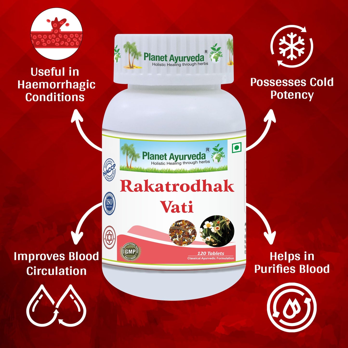 Planet Ayurveda Rakatrodhak Vati, 120 Tablets- image 5