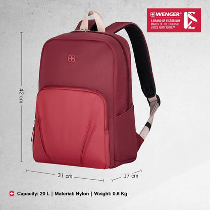WENGER, Motion, 15.6 Inches Laptop Backpack, 20 liters, Digital Red, 612546| Business Travel Bag, Swiss Designed