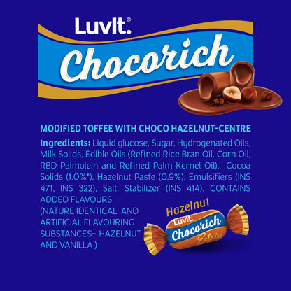 LuvIt Chocorich Assorted Eclairs Birthday Party Gift Chocolate Combo - Hazelnut, Dark Choco, Classic & Chocorich Chocolate Eclairs 1807gm - Pack of 4