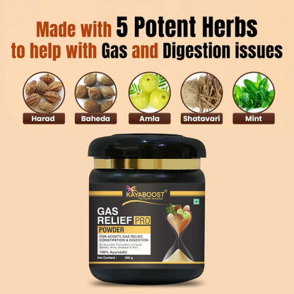 KAYABOOST Gas Relief Pro Powder - Gas Relief, Acidity Relief Ayurvedic Health Care Powder (200 g)