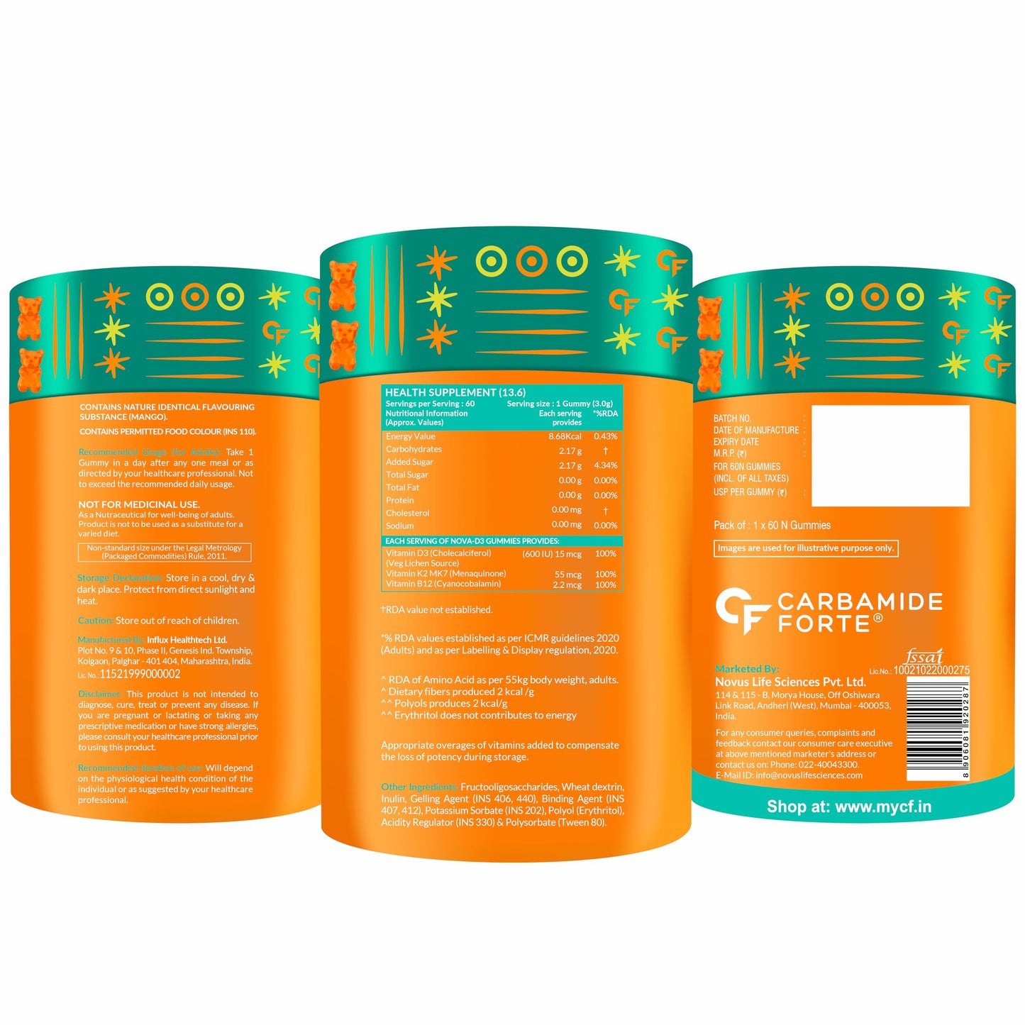 Carbamide Forte Vitamin D3 with Vitamin K2 MK7 & Vitamin B12 Gummies fo- image 7