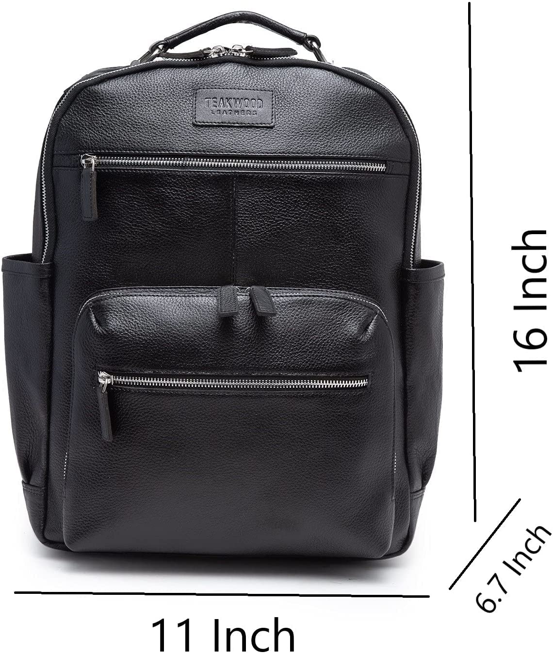 Teakwood Unisex Genuine Leather Black textured Backpack||Unisex Laptop Bag/Backpack