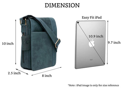 WildHorn Genuine Leather Sling Bag for Men – Stylish, Spacious, and Durable Crossbody Bag for Daily Use & Travel | Adjustable Strap | 1-Year Warranty (Blue Hunter)