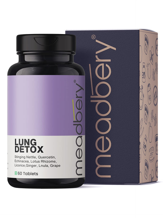 Meadbery Lung Detox 100% Ayurvedic Lungs Detox For Smokers With Vitamins Mulethi Echinacea Natural Plant Extracts Removes Tar From Lungs And Liver Due To Smoke Air Pollution (Pack of 60 Tablets)