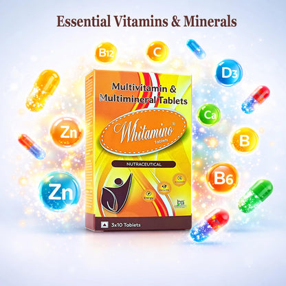 Whitamino Multivitamin Tablets for Men & Women | Daily Energy, Immunity & Wellness Support | Essential Vitamins & Minerals | 10 Tablets