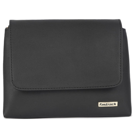 Fastrack Ivory Black Structured Everyday Sling Bag For Girls
