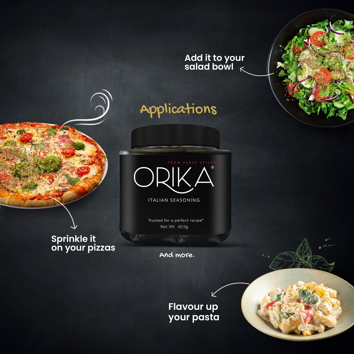 Orika Italian Seasoning 40g | Oregano Seasoning For Pizza, Pasta, Garlic Bread & Italian Food |Classic Blend Of Italian Herbs | No Artificial Flavours and Colours