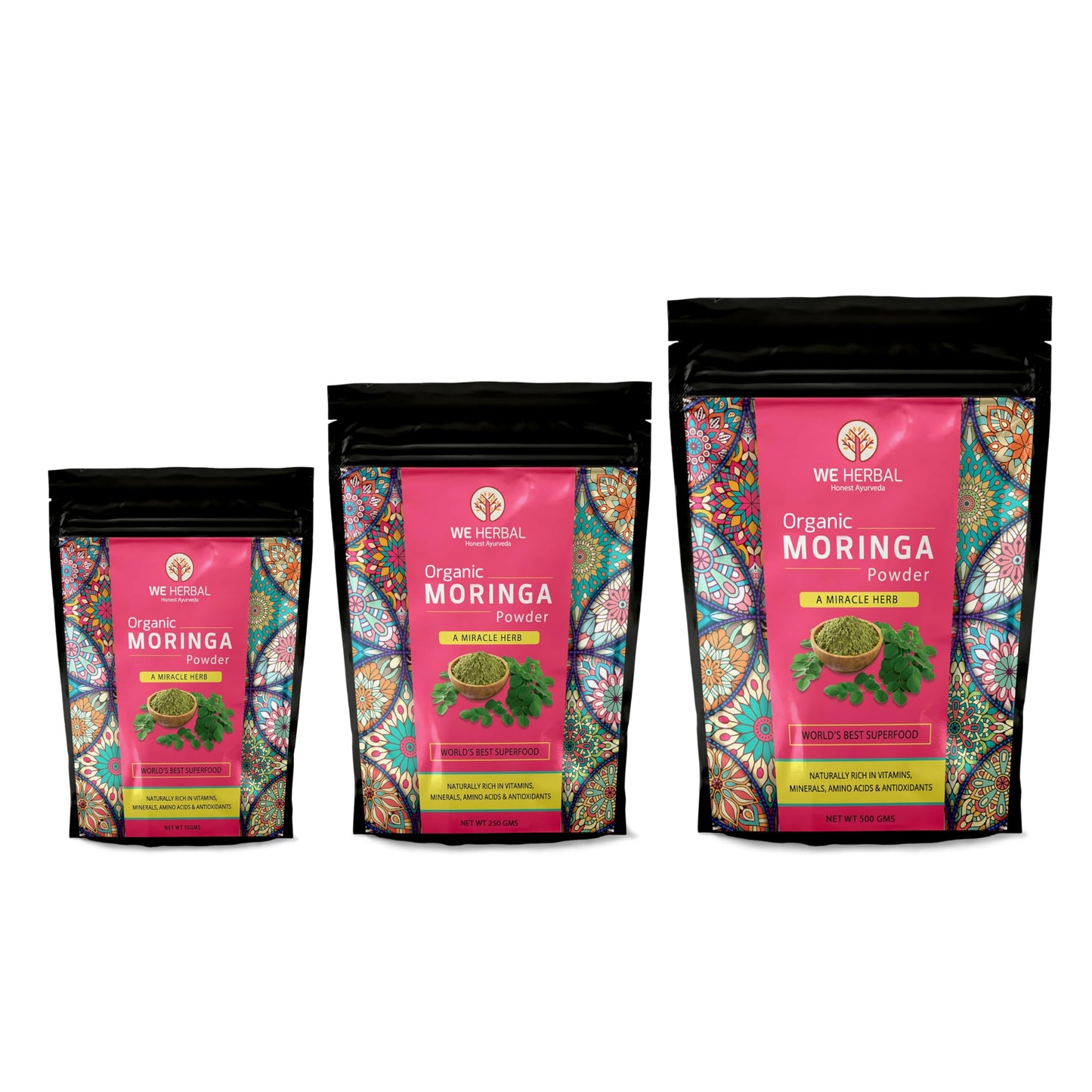 WE HERBAL Organic Moringa Powder, 100% Natural, Helps in Weight Loss, R- image 2
