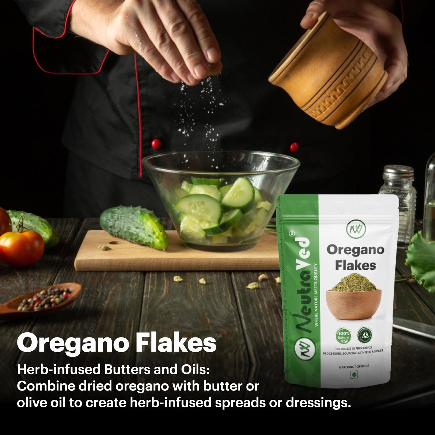 NeutraVed Oregano Leaves | Pure leaves for Home Made Seasoning | Flakes/Dry Oregano Leaves For Seasonings, Pizza, Pasta 200g