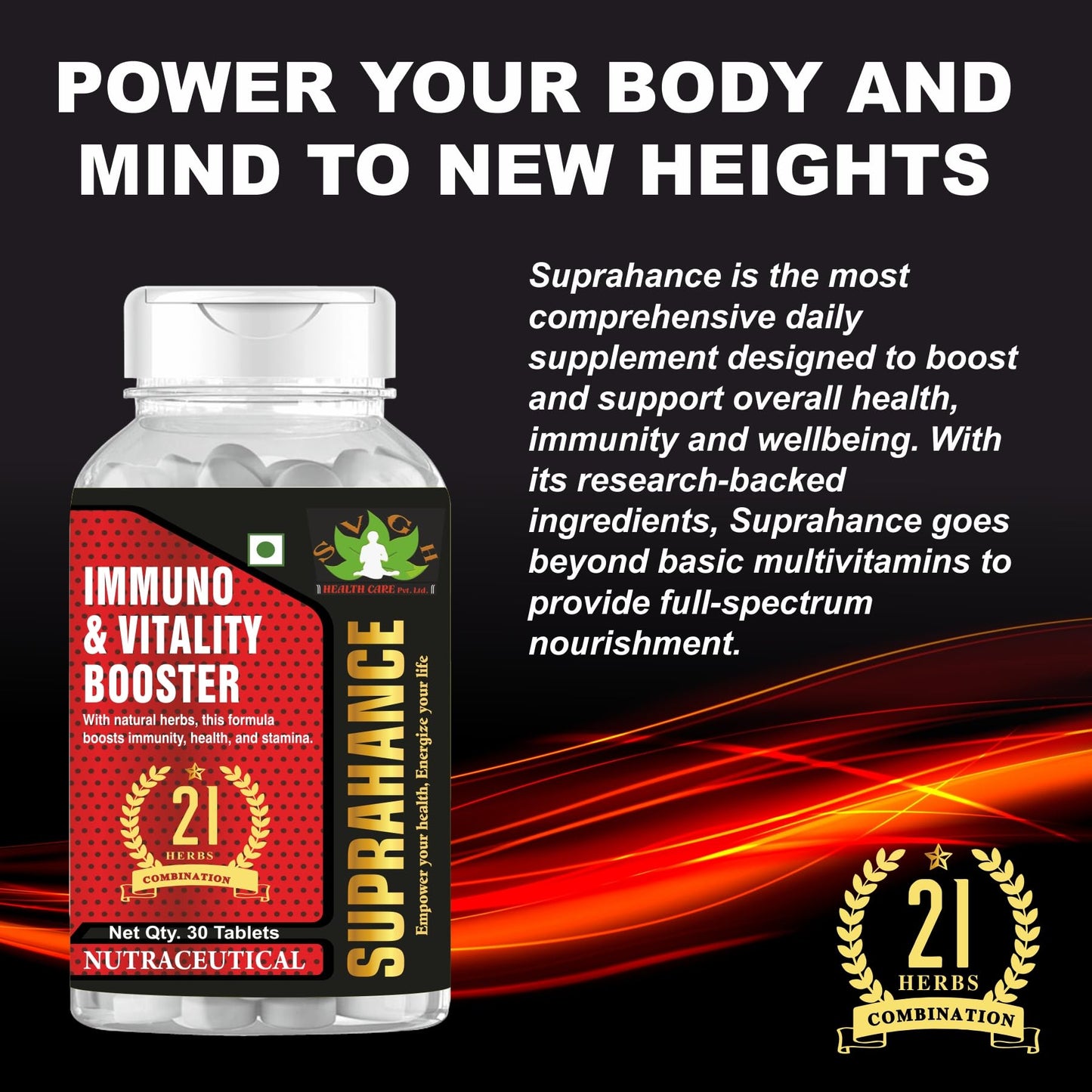 SVGH Health Care Suprahance Immuno Booster, Boost Overall Health | Immunity Booster Supplement For Immunity With Natural Ingredients For Men, Women | Immunity and Wellbeing (30 Tablets)