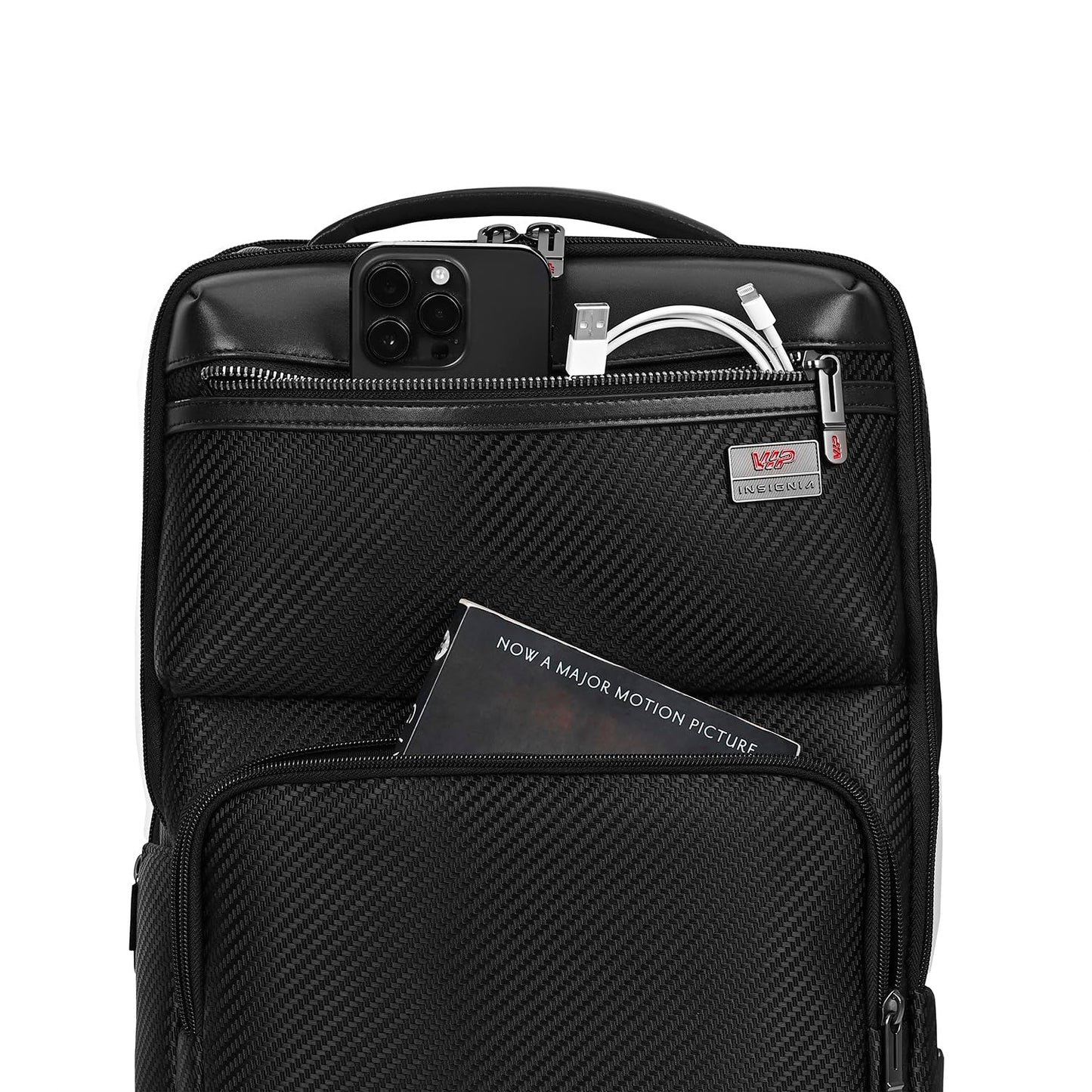 VIP Urban 17 Inch Compatible Laptop Backpack 20L | Water-Resistant with USB Charging Port | Padded Laptop Sleeve, 2 Compartments, Trolley Sleeve | Office & Travel Backpack for Men & Women (Black)