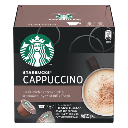 STARBUCKS Cappuccino By Nescafe Dolce Gusto Coffee Pods, Box Of 12 Capsules, 120Gram (6 Serves)