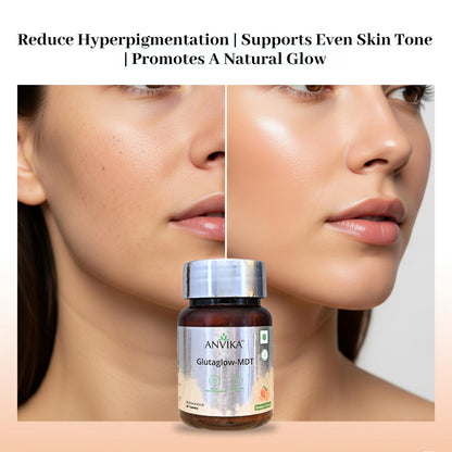 Anvika Glutaglow Glutathione Tablets For Skin Health | Skin Brightening Glutathione Tablet | Reduces Pigmentation | Enhances Skin Tone | Antioxidant Rich Nutraceutical Supplement (Orange Flavour 30 Tablet)