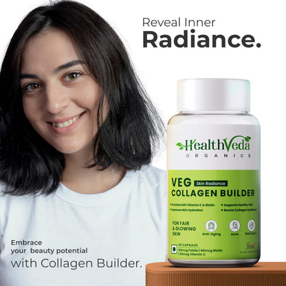 Health Veda Organics Plant Based Skin Radiance Collagen Builder with Vi- image 7