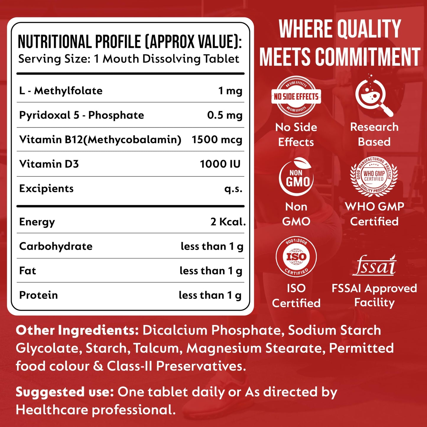 ABHEDA HEALTHCARE Vitamin B12 1500mcg Tablets - Fast Absorbing Mouth Dissolving Supplement - Delicious Mango Flavor - 90 Count - High Potency for Energy, Metabolism & Immune Support