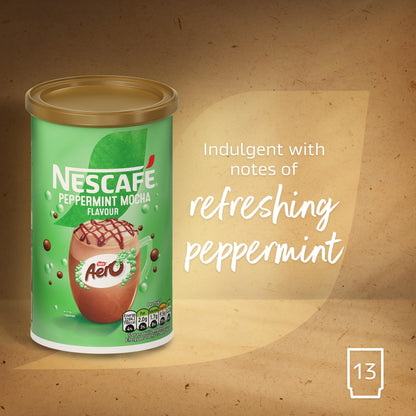 NESCAFE Peppermint Mocha Aero Flavoured Multiserve Instant Coffee Drink Mix, Chocolate Mint Taste, Cafe Style Beverage 250g (From UK) DF