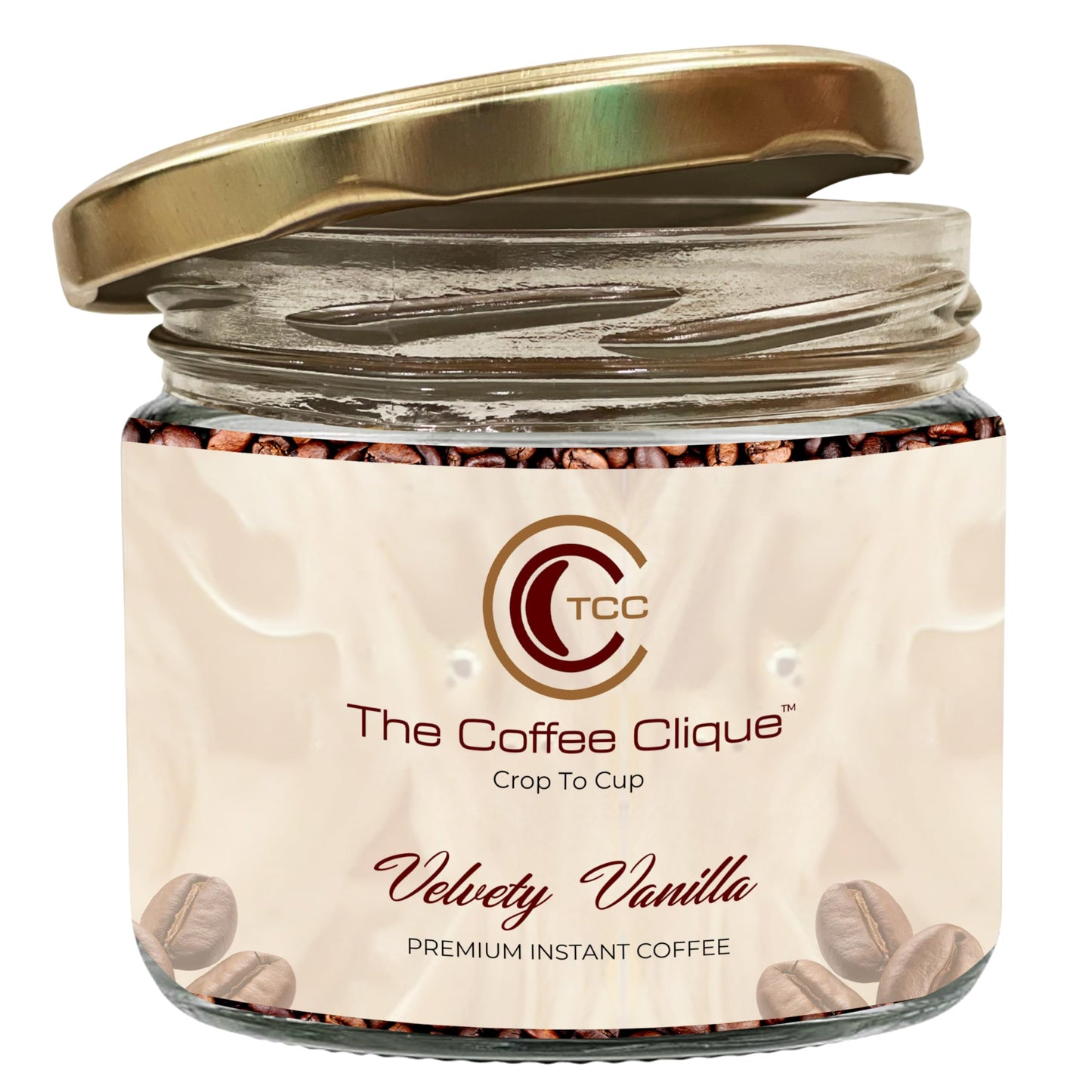 The Coffee Clique | Velvety Vanilla - 100g | Premium Instant Coffee | Pure Arabica, No Chicory, No Additives | Serves 50 Rich & Flavorful Cups | Coffee Powder in Fresh
