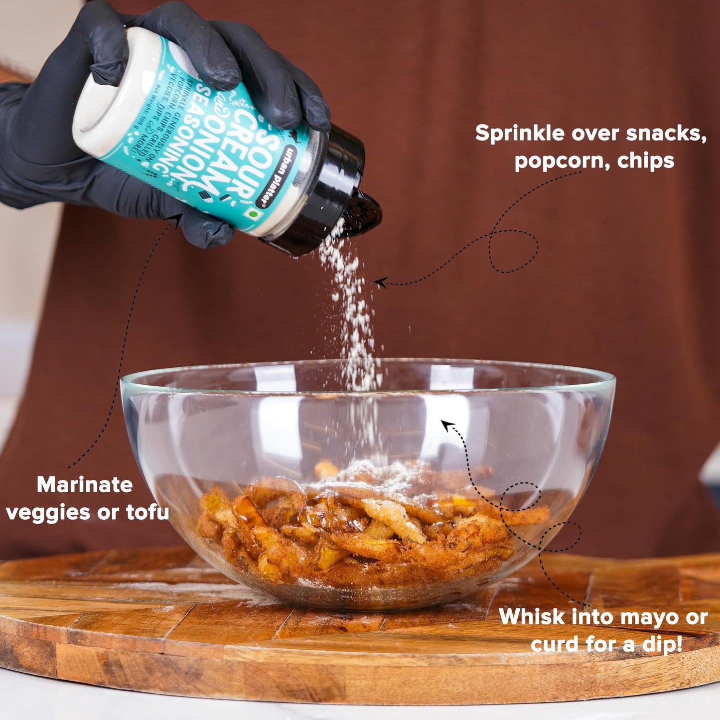 Urban Platter Sour Cream and Onion Seasoning, Perfect for Pop Corn, Pasta, Fries, Dairy-Free, 100 g