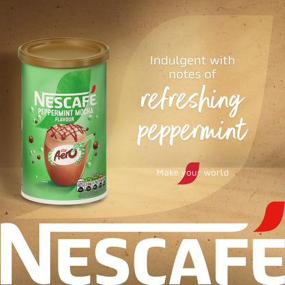 NESCAFE Peppermint Mocha Aero Flavoured Multiserve Instant Coffee Drink Mix, Chocolate Mint Taste, Cafe Style Beverage 250g (From UK) DF