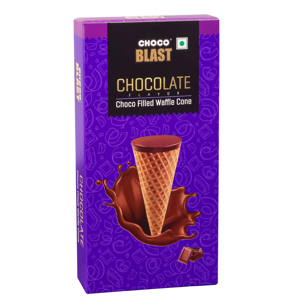 Pure Temptation Chocoblast – Chocolate-Filled Waffle Cones | Box of 8 | Crunchy Snack for Kids & Adults | Non-Melt Chocolate | Celebration Gift Pack | Individually Wrapped Bites