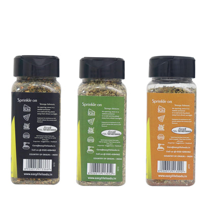 Easy Life Oregano Seasoning 50g, Mixed Herbs 25g with Pasta Seasoning 25g (Combo of 3 Seasonings and Mix herb and Spice)