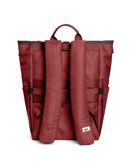 DailyObjects PET Charcoal-Red Clay Miles Roll Top Backpack (17L) for Office & Daily Use| 100% Recycled | Travel Bag | Fit any Laptop Upto 14 Inch | Multifunctional Adjustable Straps & G-Hook closure