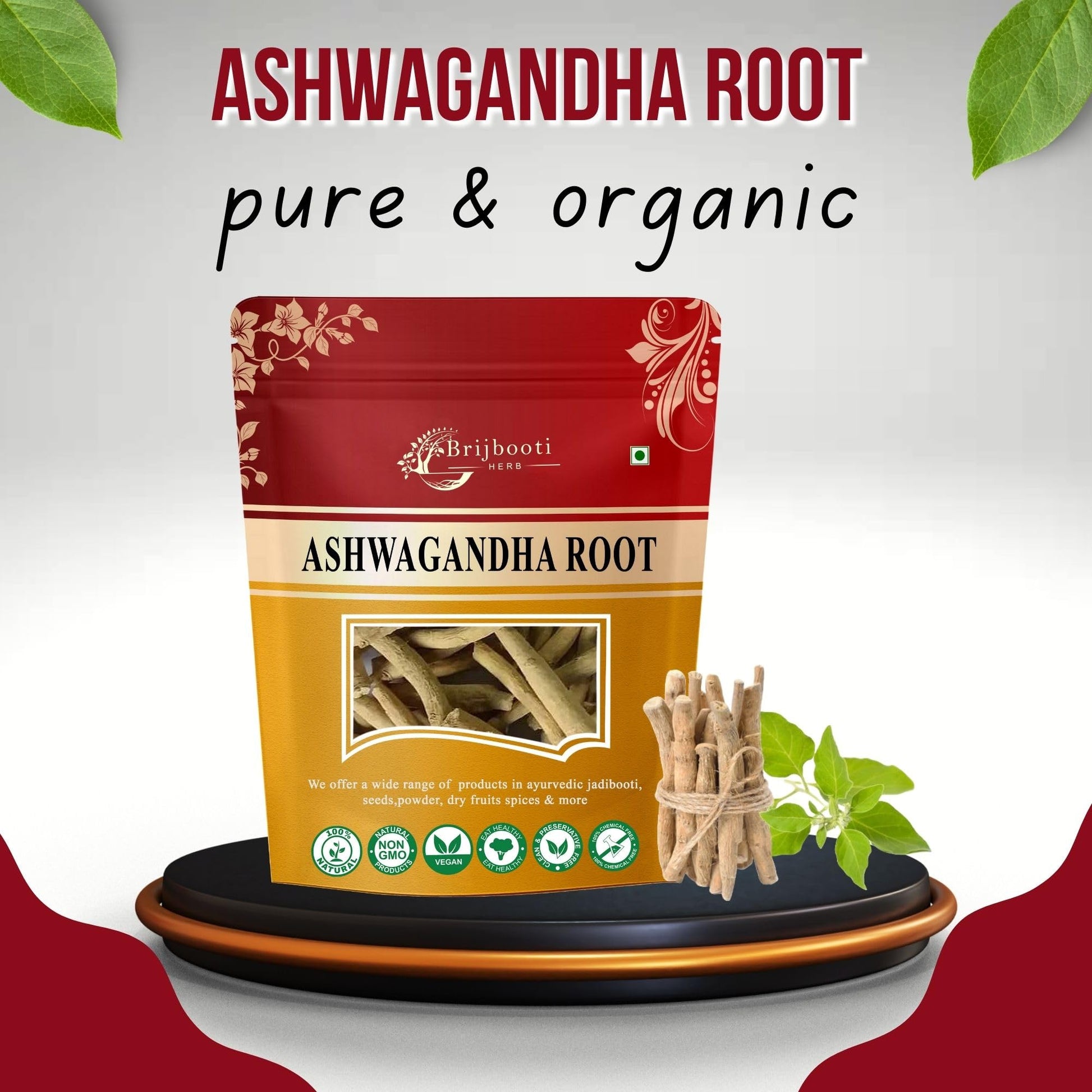 BIRJU MAHAVIR Ashwagandha Root Withania Somnifera (100 G),Natural (Bmkb- image 4