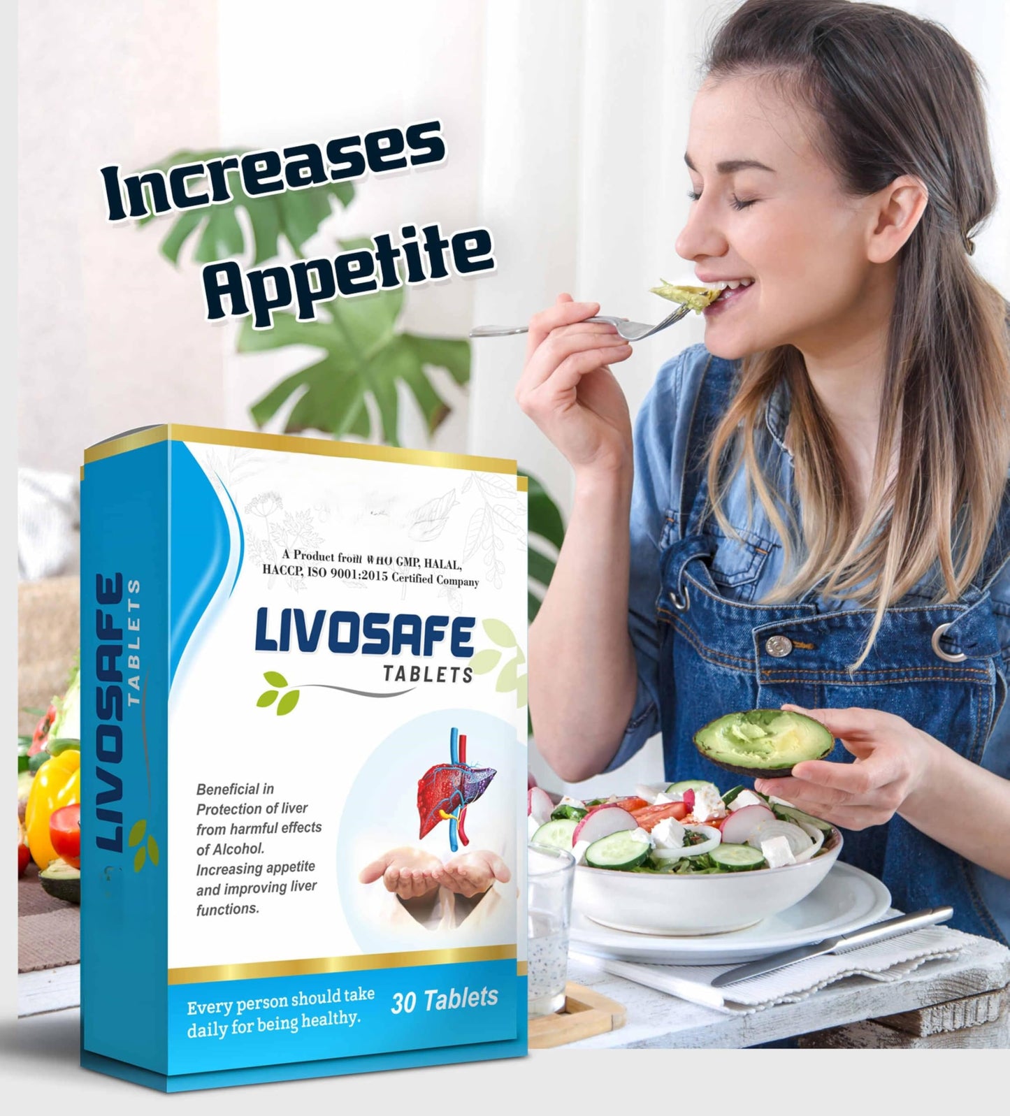 Livosafe Tablets – Herbal Liver Support Supplement – 30 Tablets – Daily Liver Health & Detox Support – Appetite Wellness Formula – Ayurvedic Liver Care Tablets