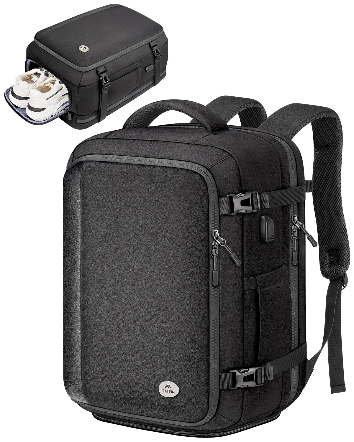MATEIN Travel Backpack with Shoe Compartment for Men, 17 Inch Underseat Laptop B