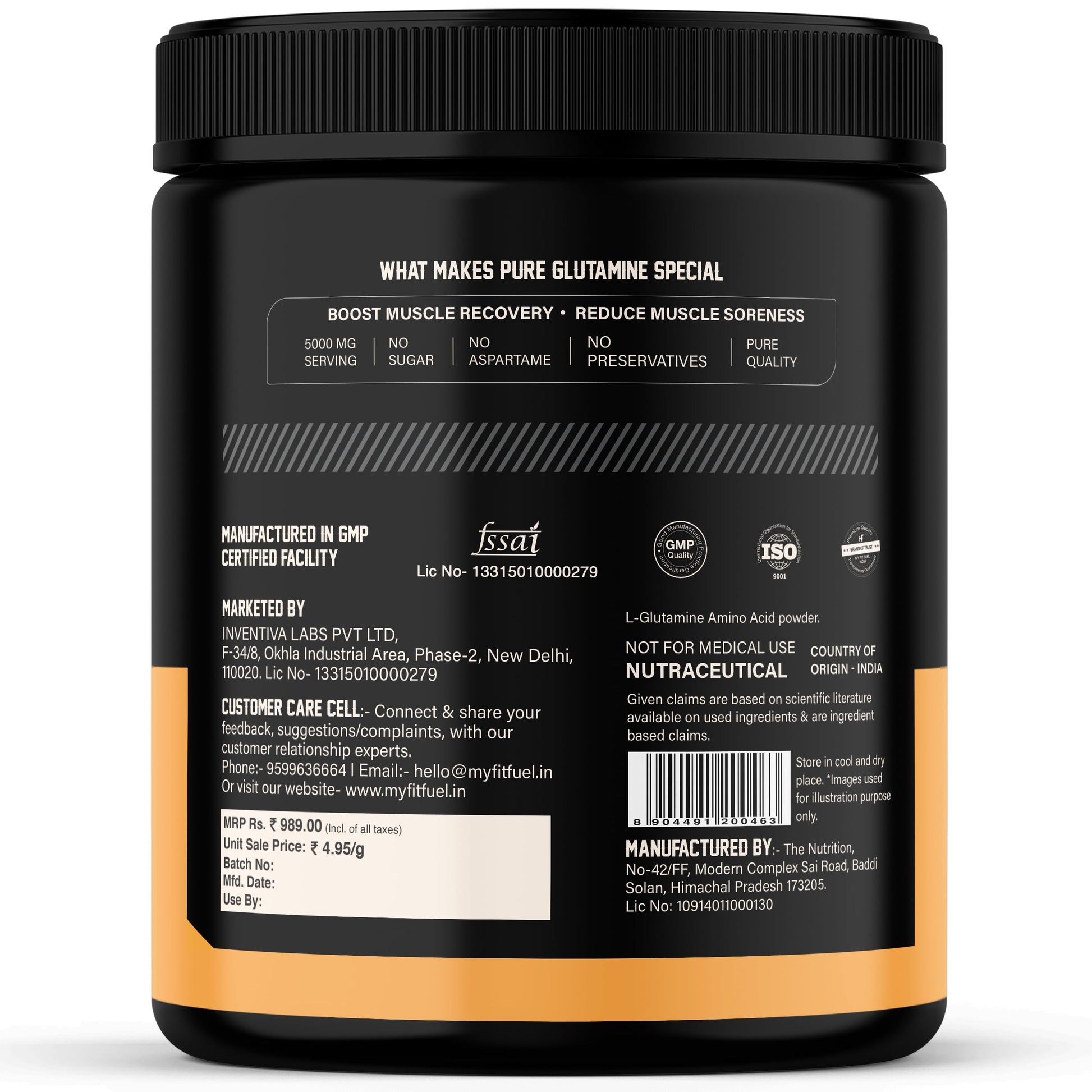 MyFitFuel Pure Micronized Glutamine | 200gm, 40 Servings (Unflavoured)- image 3