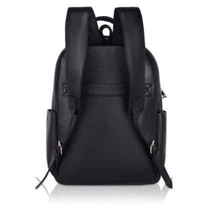 DORPER MONEY HILL Genuine Leather Backpack laptop Bag Stylish Durable Office Use Professional Bag for Men Women (ELITE BLACK, Leather)