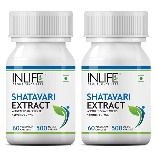 INLIFE Shatavari Extract (Saponins > 20%) Women's Wellness Supplement, 500 mg -